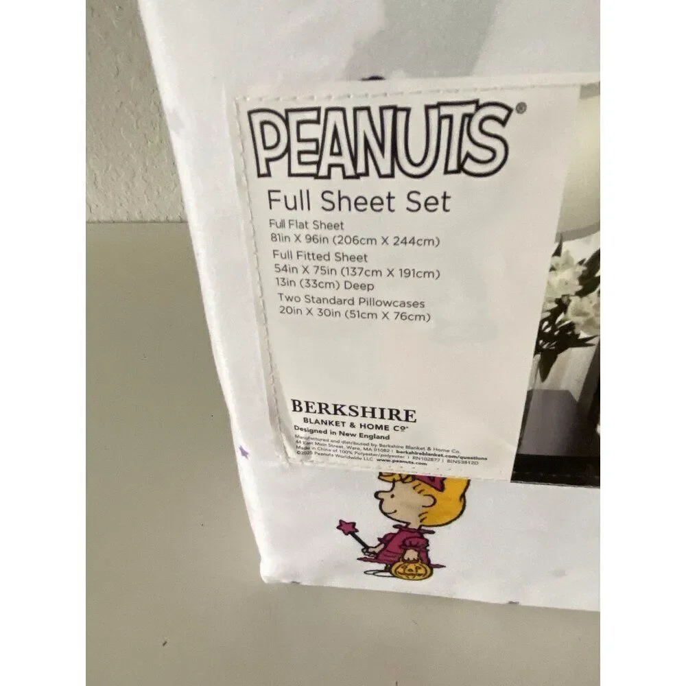Peanuts Snoopy Charlie Brown Halloween Costumes FULL‎ Size Sheet Set NEW